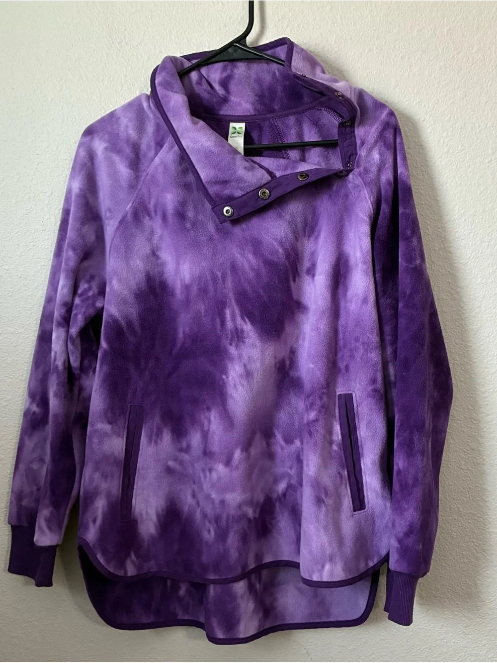 GreenTea Purple Tie-Dye Teddy Jacket